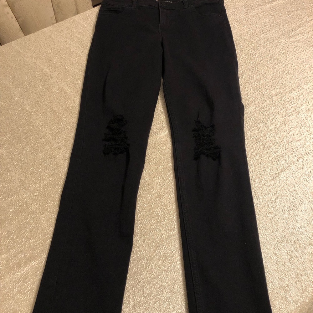 Express black leggings jeans - back pockets cut out knees size 6